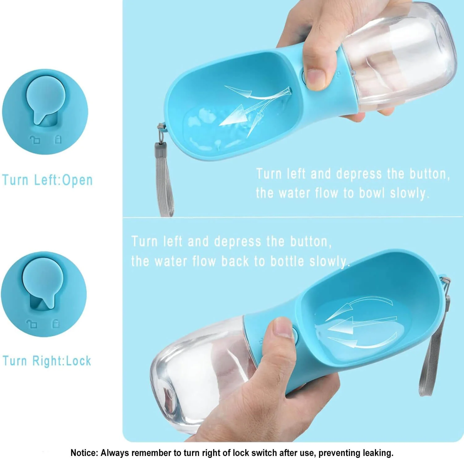 3 in 1 Multifunctional Portable Dog Walking Water Bottle - Image 3