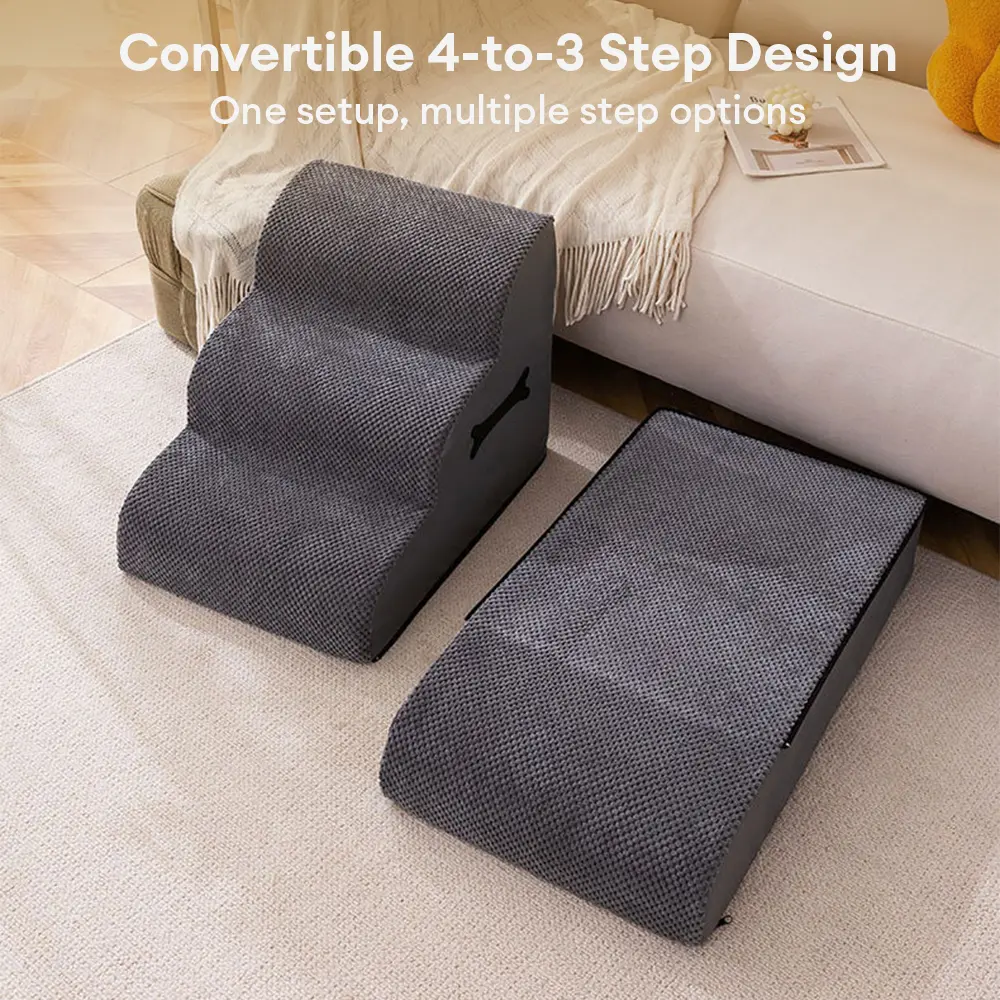 Adjustable Non-Slip Washable Soft Dog Stairs with Gentle Ramp - Image 3