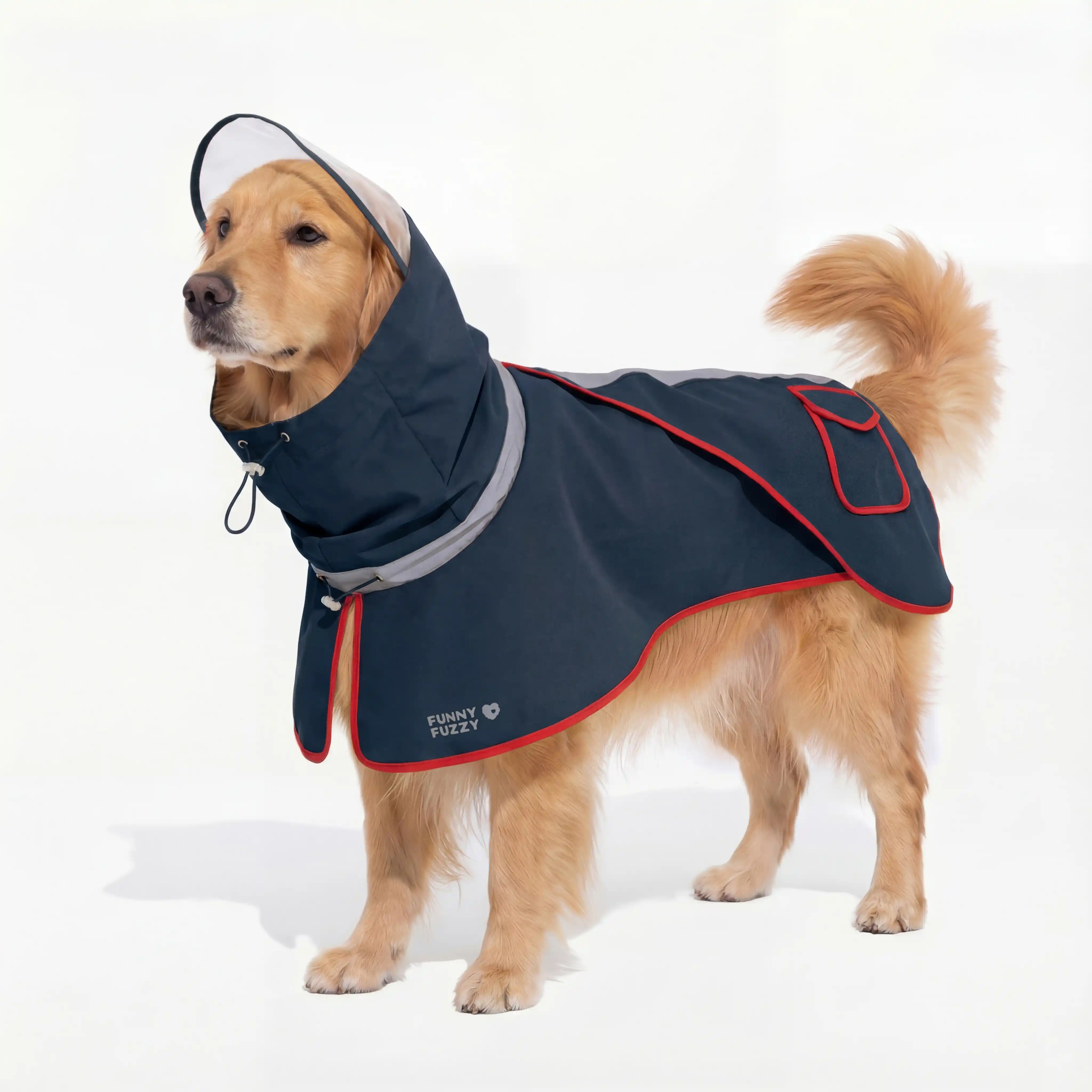 Adjustable Reflective Waterproof with Pocket Dog Human Matching Raincoat-Stay Dry - Image 27