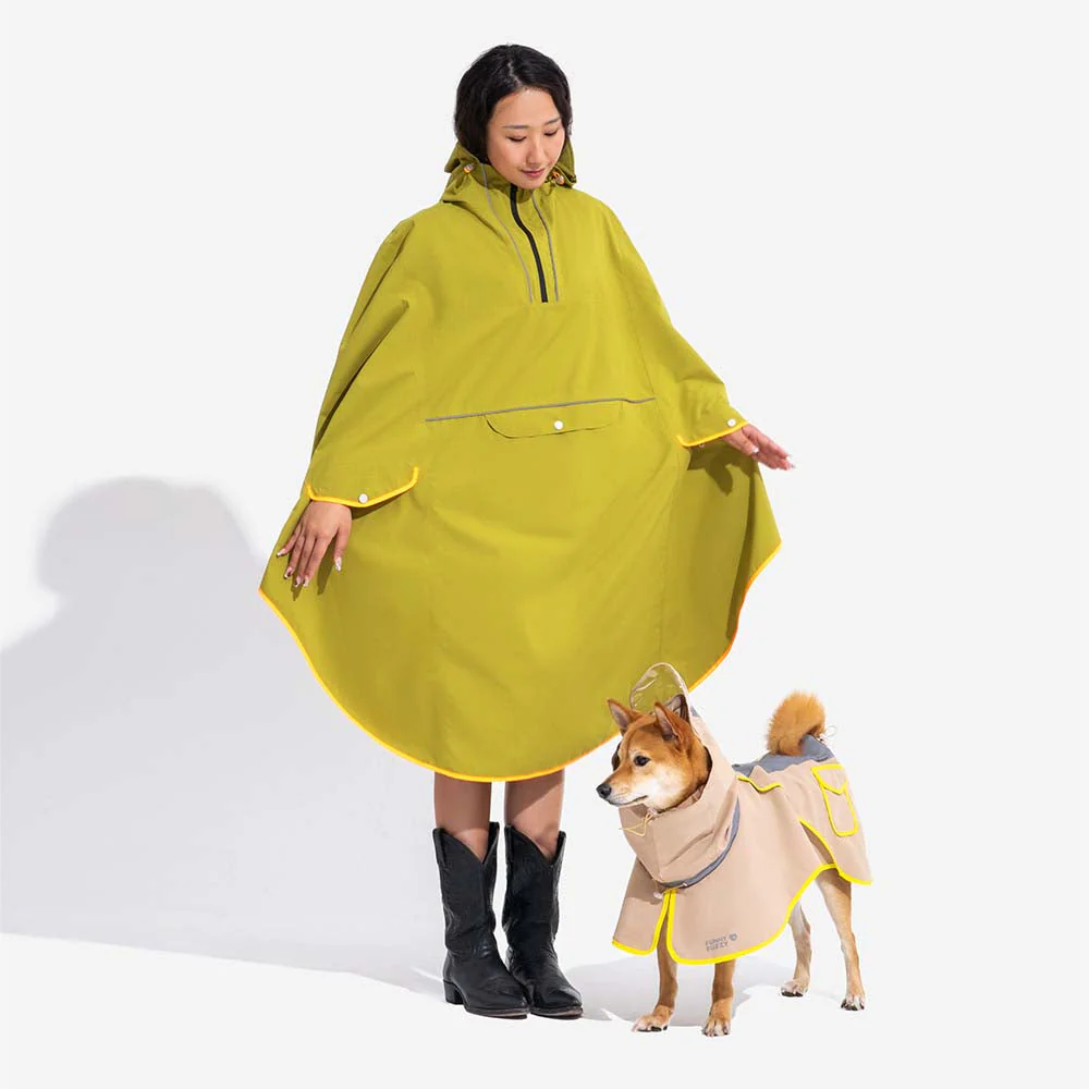Adjustable Reflective Waterproof with Pocket Dog Human Matching Raincoat-Stay Dry - Image 8