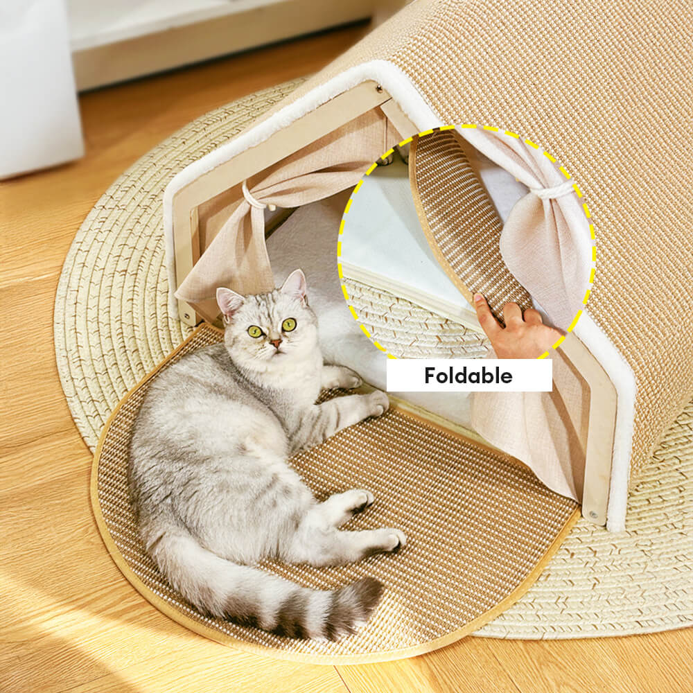 All-in-One Cat Tent with Scratching Roof and Cosy Sleeping Area - Image 4