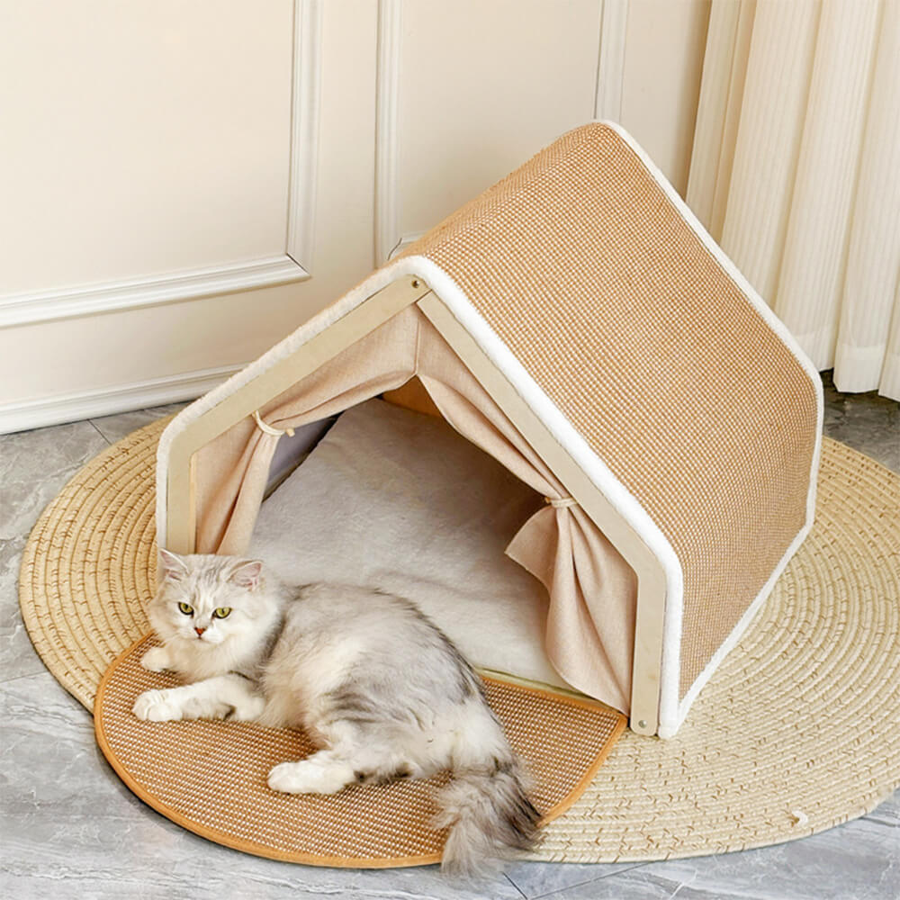 All-in-One Cat Tent with Scratching Roof and Cosy Sleeping Area - Image 8