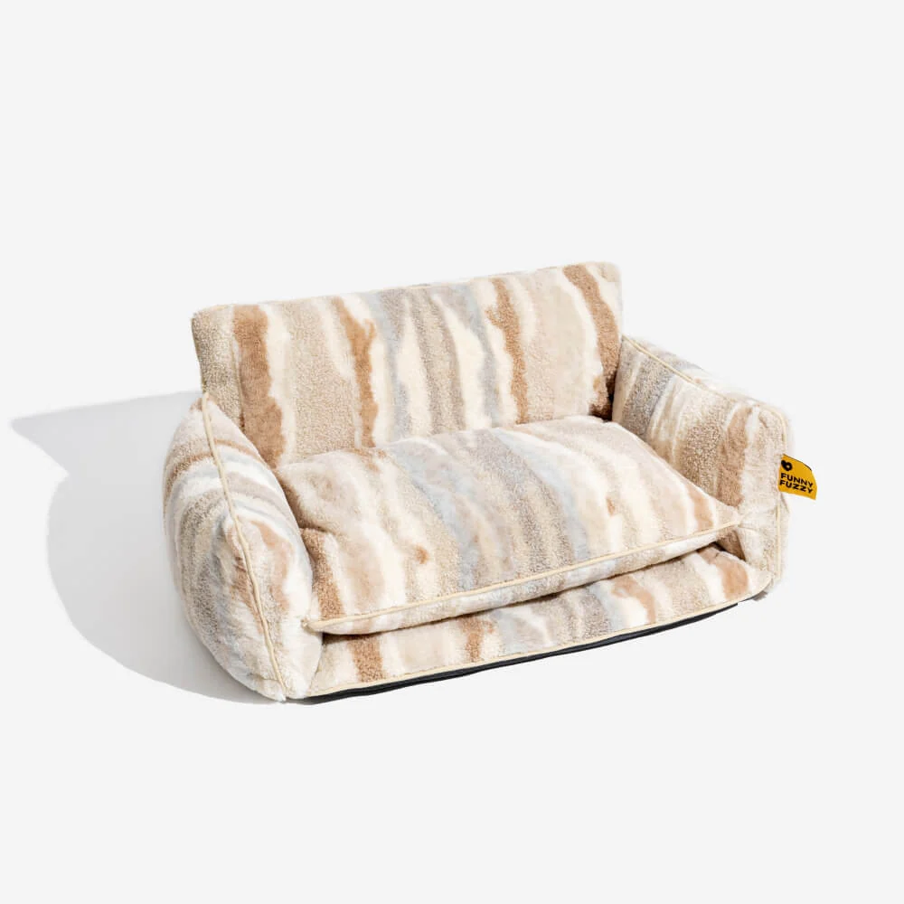 Bed Cover - Trendy Striped Faux Lambswool Double Layer Dog & Cat Sofa Bed - Image 17