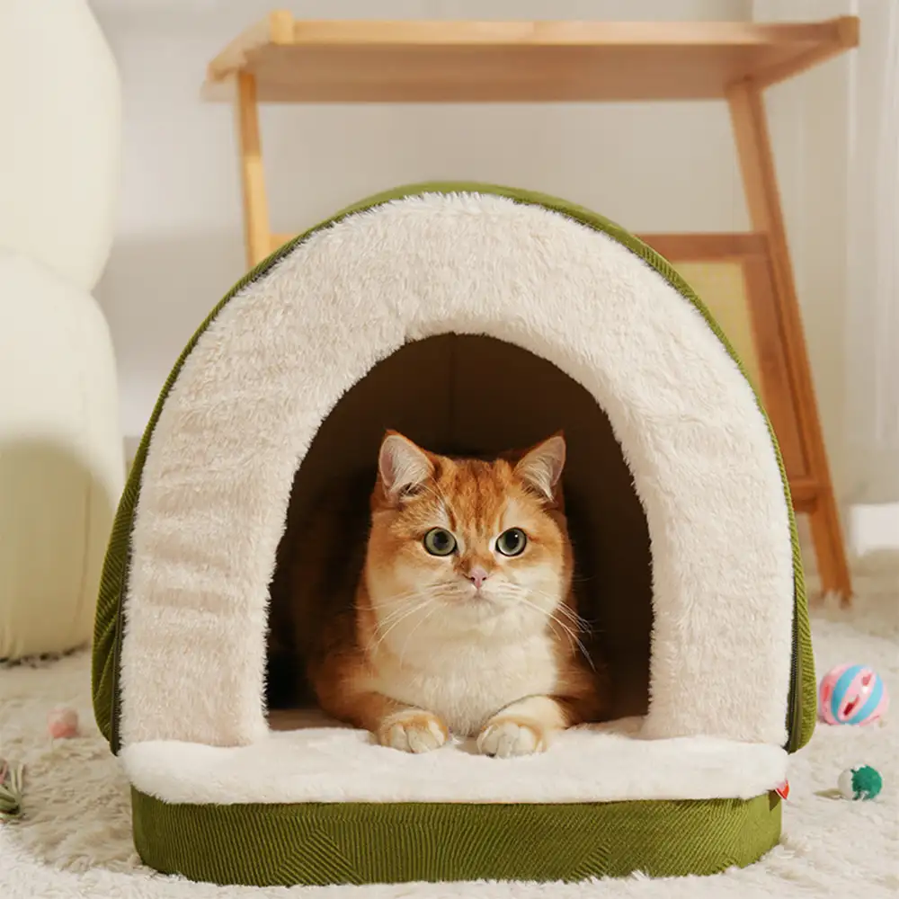 Cave-Style Warm Deep Sleeping Snug Cat Cave Dog House - Image 10