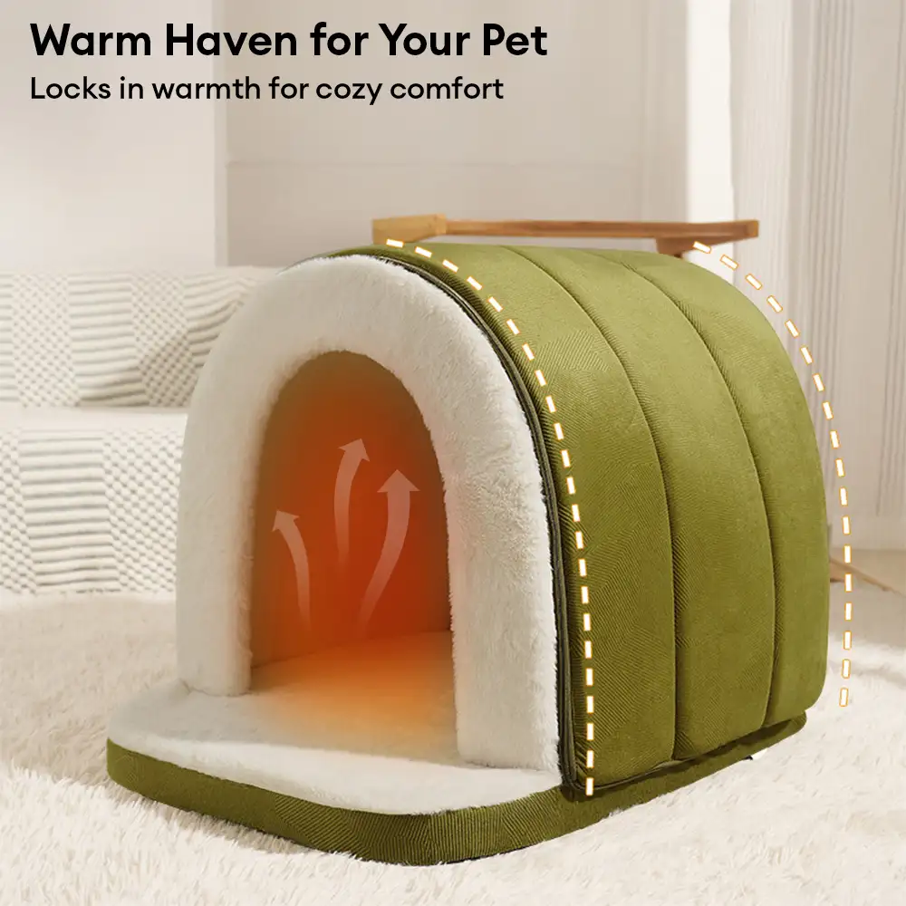 Cave-Style Warm Deep Sleeping Snug Cat Cave Dog House - Image 5