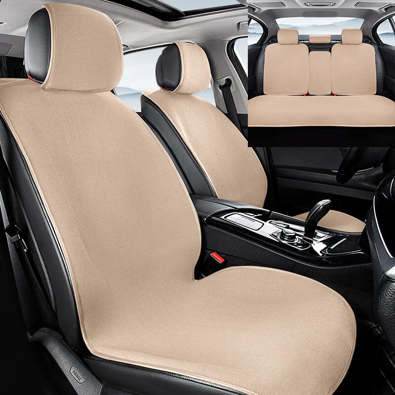 Chenille Anti-scratch Breathable Seat Protective Front Car Seat Cover Full Set - Image 11
