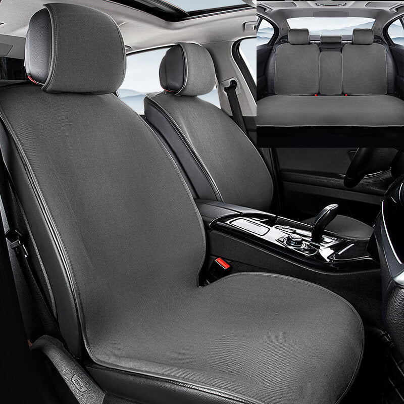 Chenille Anti-scratch Breathable Seat Protective Front Car Seat Cover Full Set - Image 12