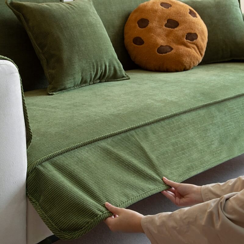 Chic Corduroy Furniture Protector Anti-slip Couch Cover - Image 7