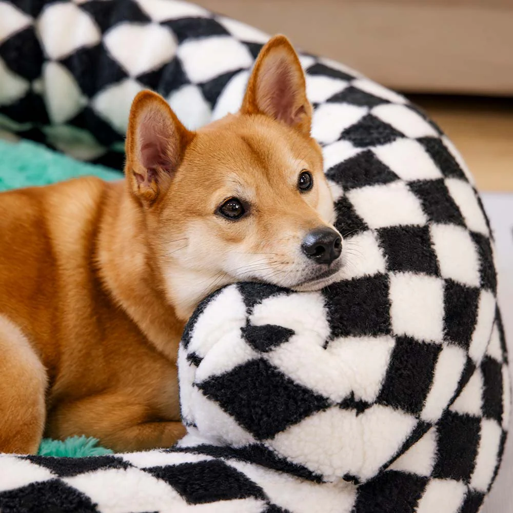 Classic Argyle Washable Bolster Donut Dog Bed - Cosy Haven - Image 15