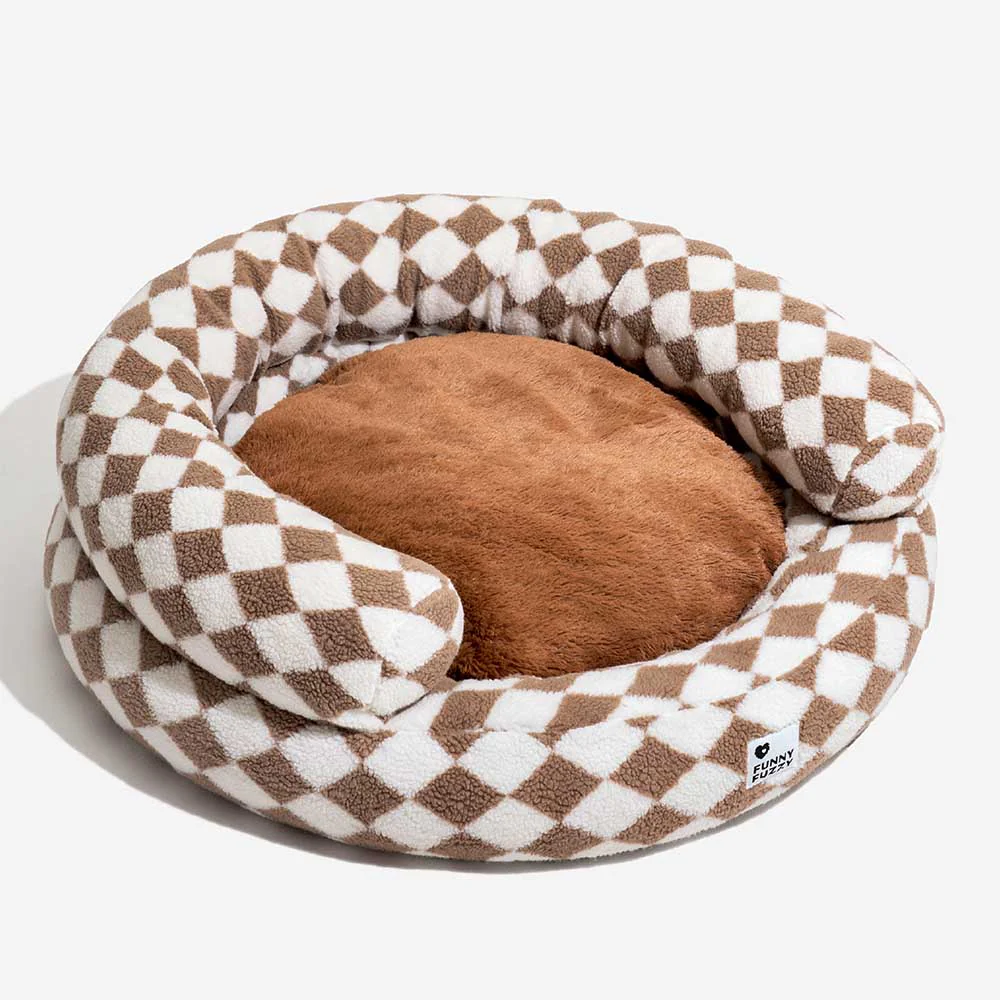 Classic Argyle Washable Bolster Donut Dog Bed - Cosy Haven - Image 18