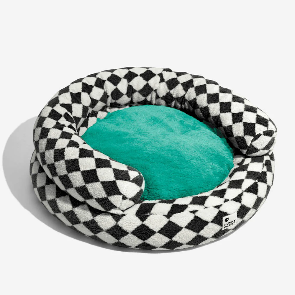 Classic Argyle Washable Bolster Donut Dog Bed - Cosy Haven - Image 19