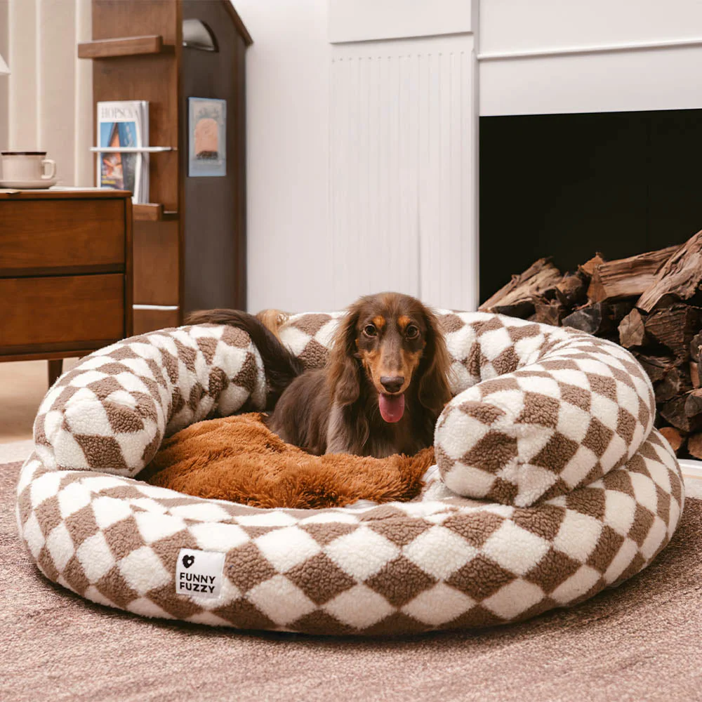 Classic Argyle Washable Bolster Donut Dog Bed - Cosy Haven - Image 6