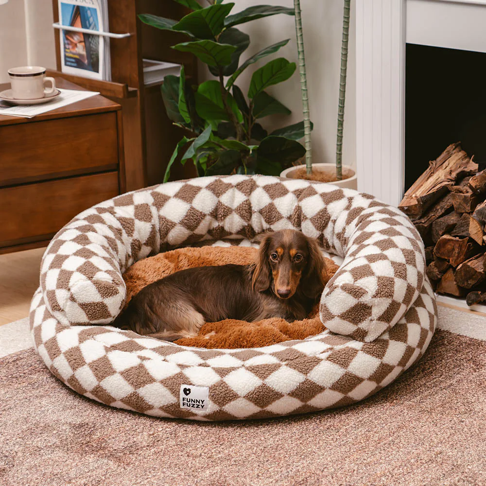 Classic Argyle Washable Bolster Donut Dog Bed - Cosy Haven - Image 7