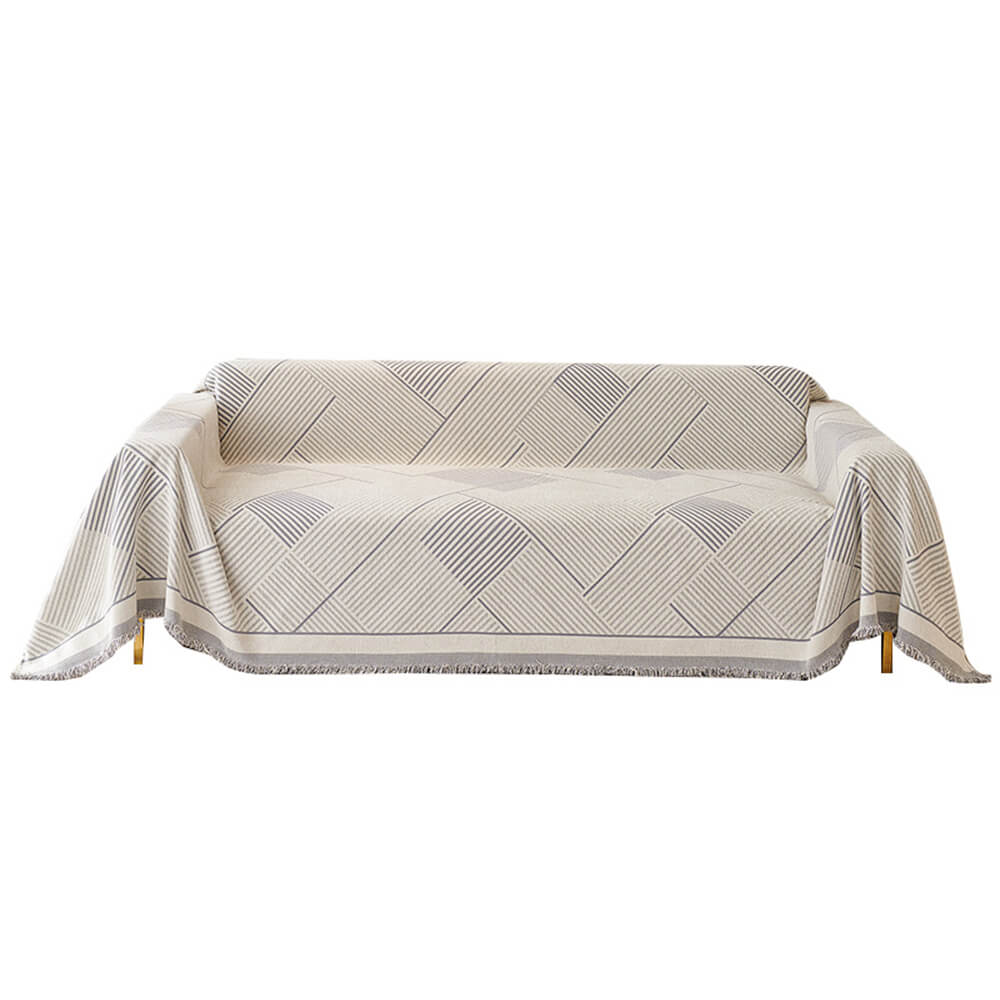 Classic Geometric Pattern Chenille Throw Couch Cover - Image 8