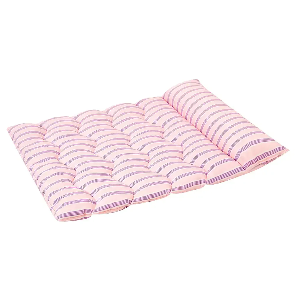 Color-Blocked Striped Breathable Double-Sided Soft Pet Mat - Image 10