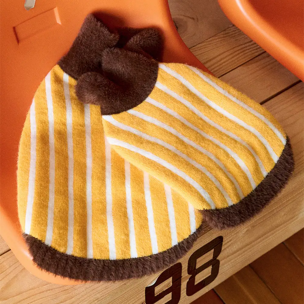 Color Blocked Striped Dachshund Polo Collar Dog Jumper - Image 6