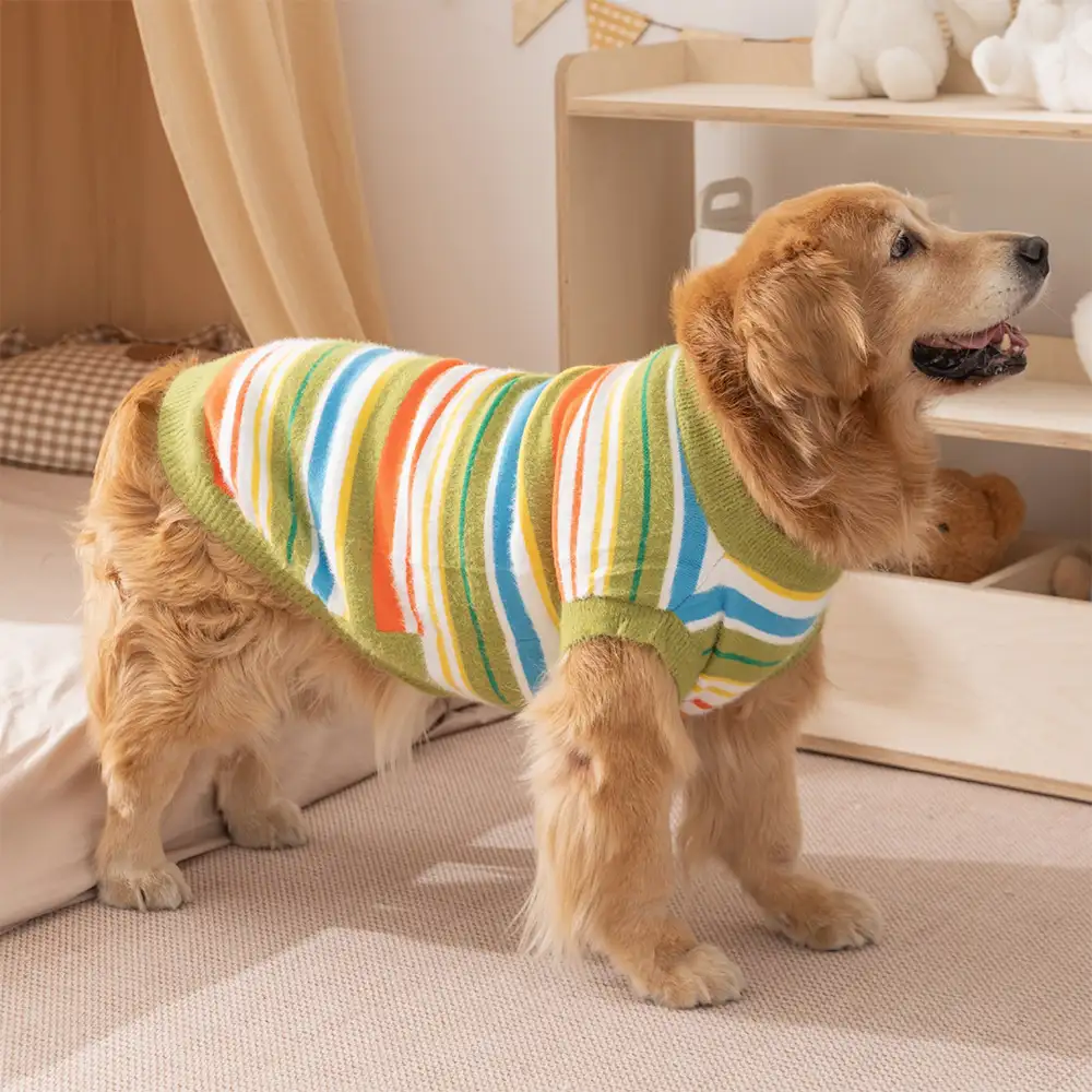 Color Blocked Striped Dog Jumper-Suitable For Large Dogs - Image 10