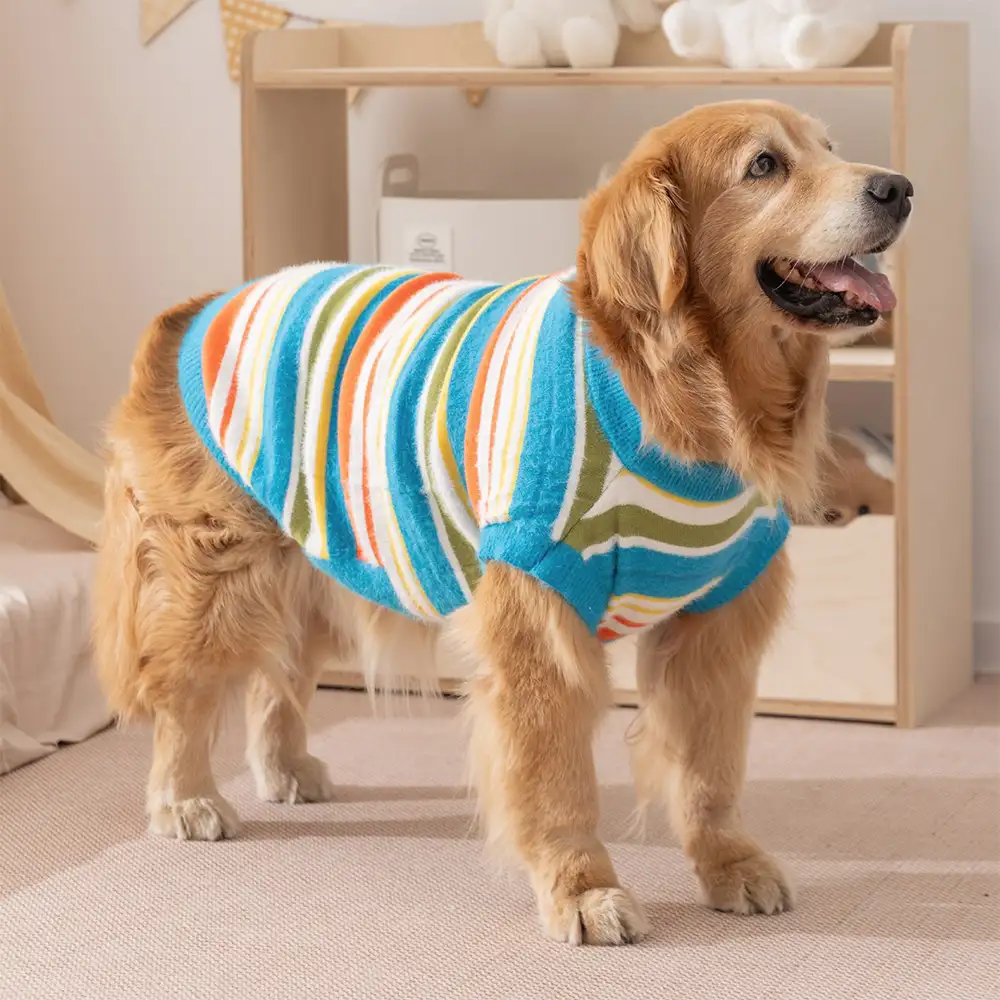 Color Blocked Striped Dog Jumper-Suitable For Large Dogs - Image 9