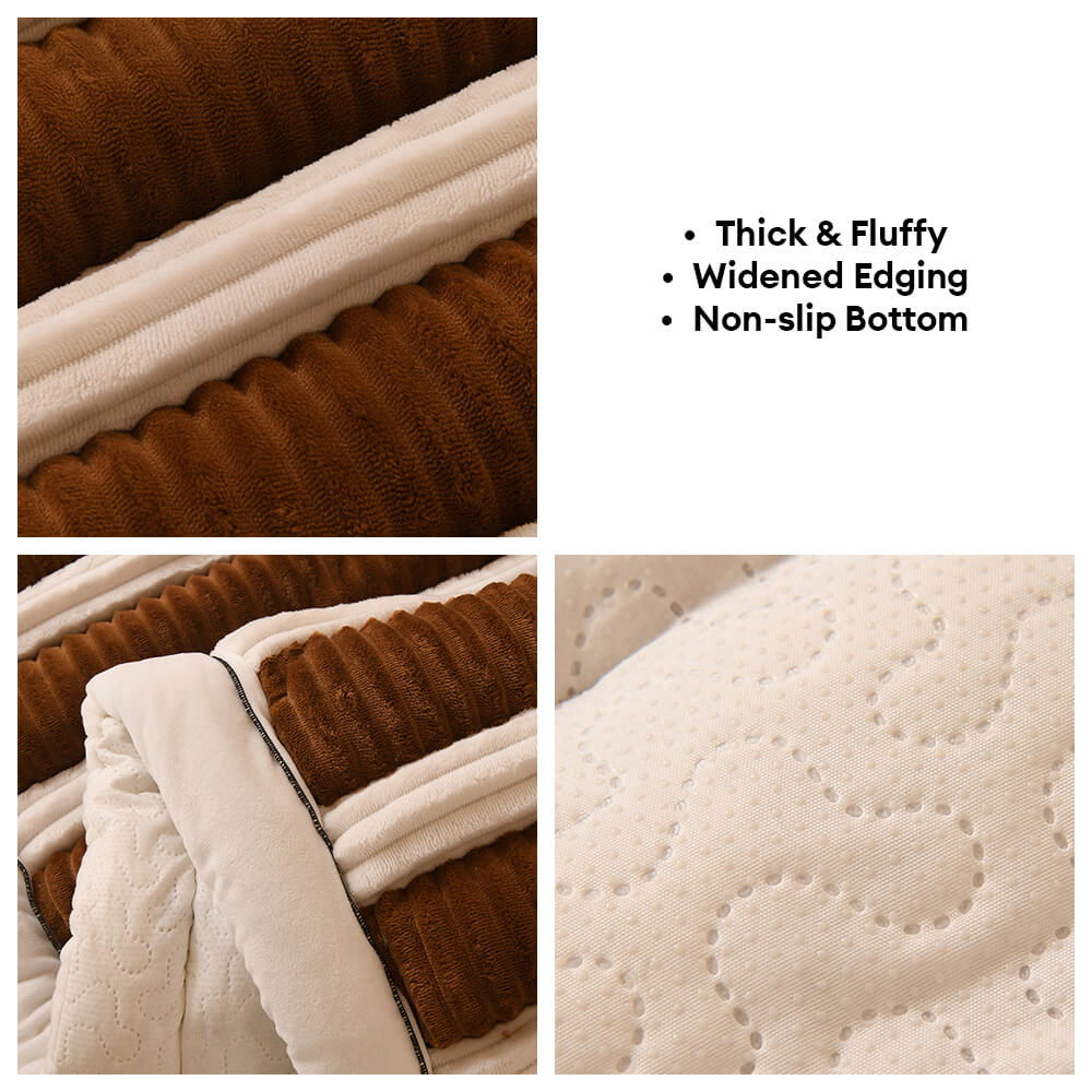 Comfort Plush Thickened Striped Non-Slip Couch Cover - Image 3