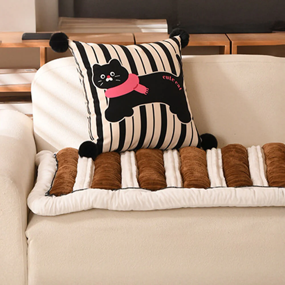 Comfort Plush Thickened Striped Non-Slip Couch Cover - Image 4