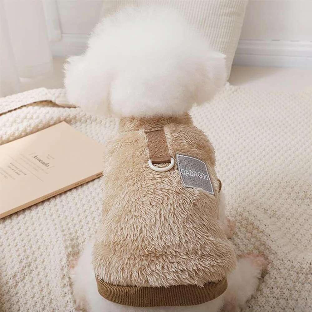 Comfortable and Stylish Fuzzy Dog Vest - Perfect for Winter Walks - Image 4