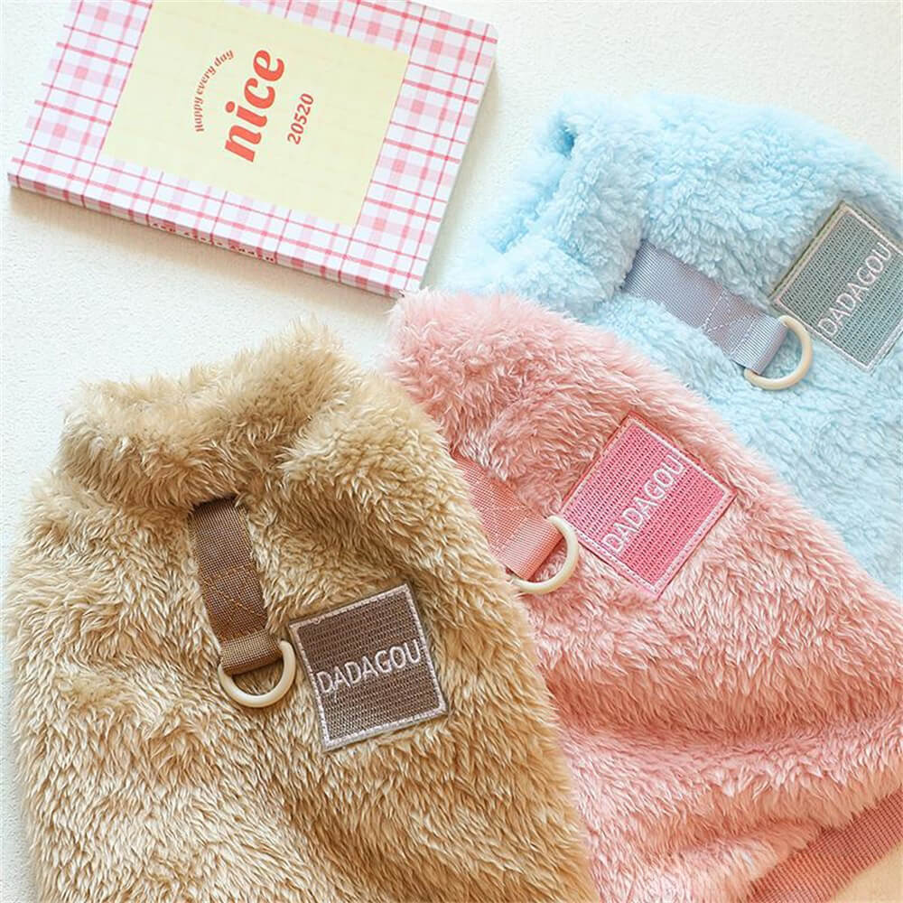 Comfortable and Stylish Fuzzy Dog Vest - Perfect for Winter Walks - Image 5