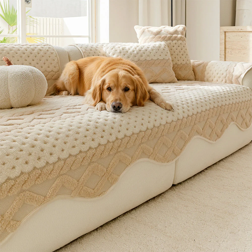 Cookie Comfortable Plush Skin-Friendly Non-Slip Couch Cover - Image 10