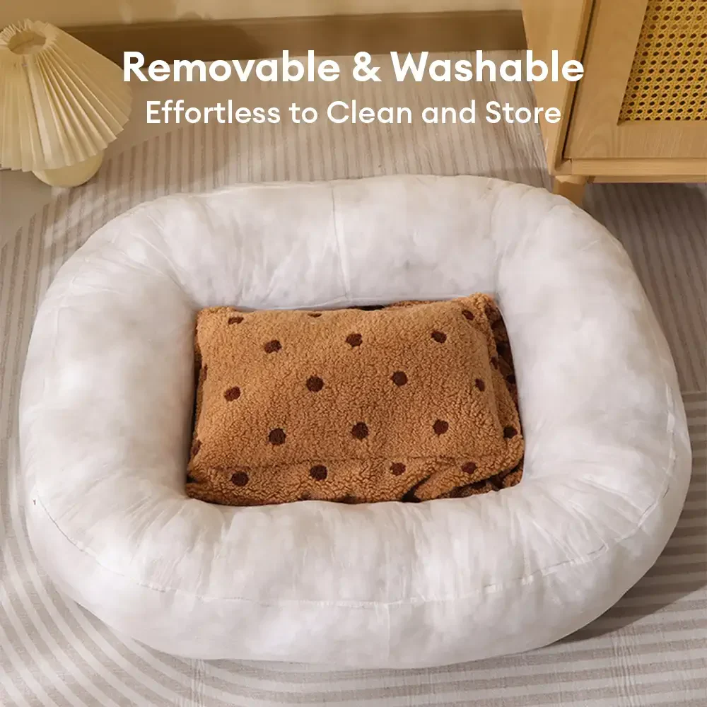 Cookie Plush Winter Warm Cozy Deep Sleep Dog Bed - Image 6
