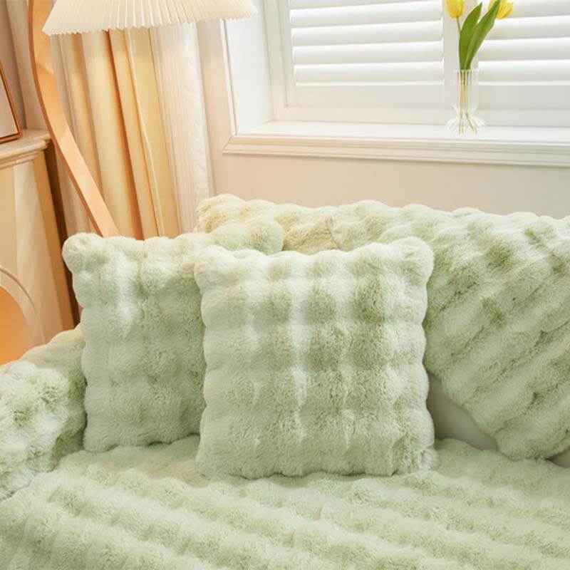 Cosy Plush Solid Colour Non-slip Couch Cover - Image 19