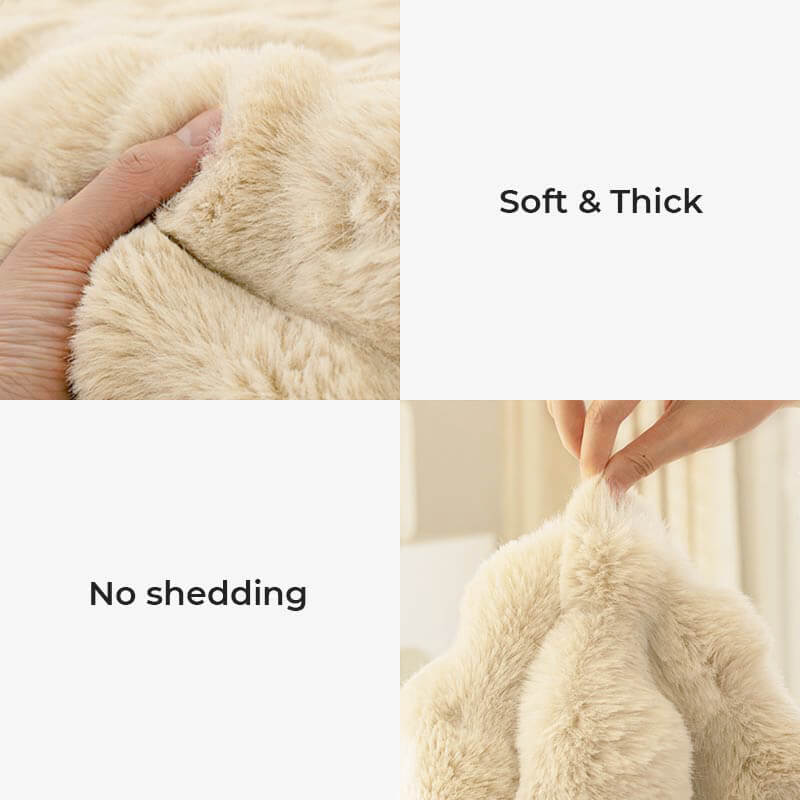 Cosy Plush Solid Colour Non-slip Couch Cover - Image 6
