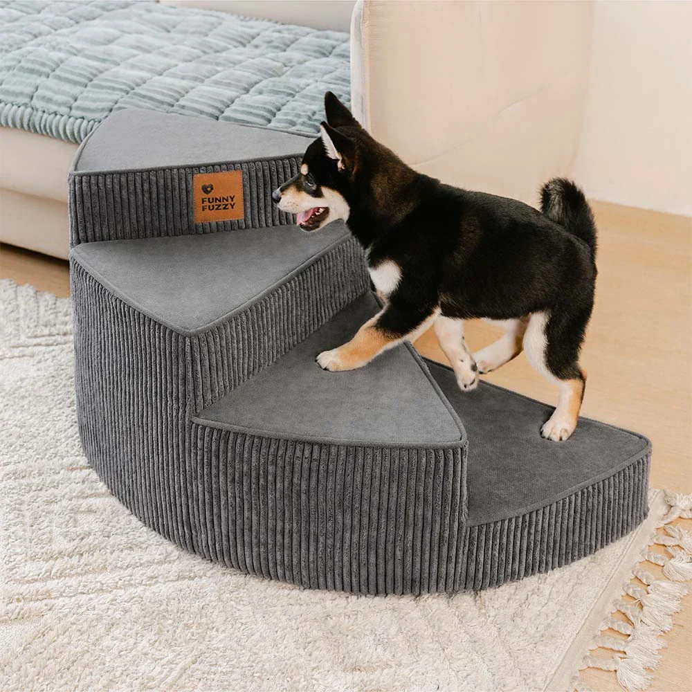 Cozy Corduroy Joint-Friendly Removable Spiral Pet Stairs - CreamyStep - Image 7