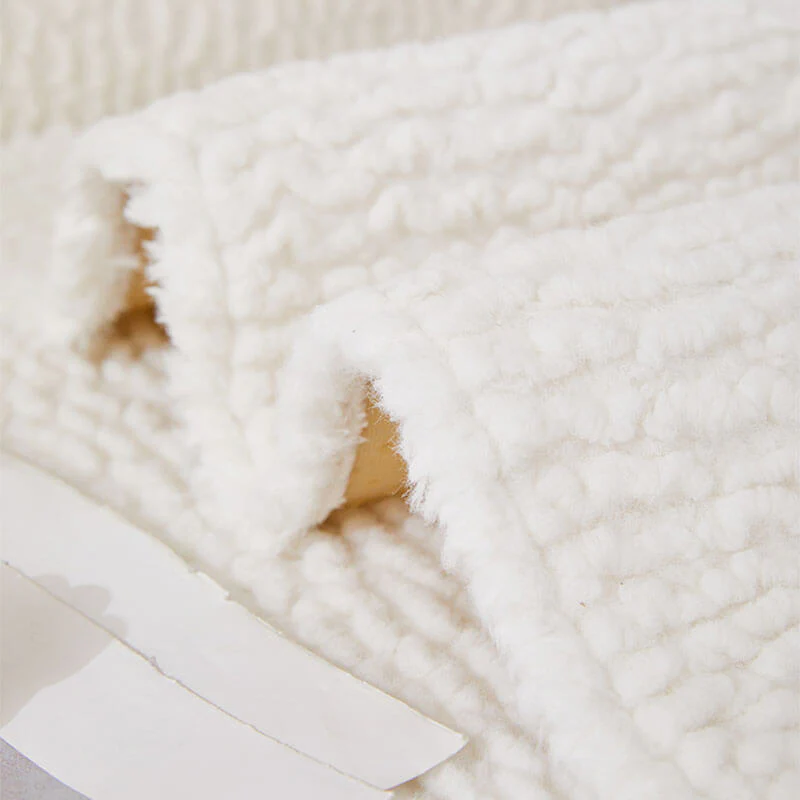 Cream Colour Berber Fleece Anti-Scratch Couch Cover - Image 9