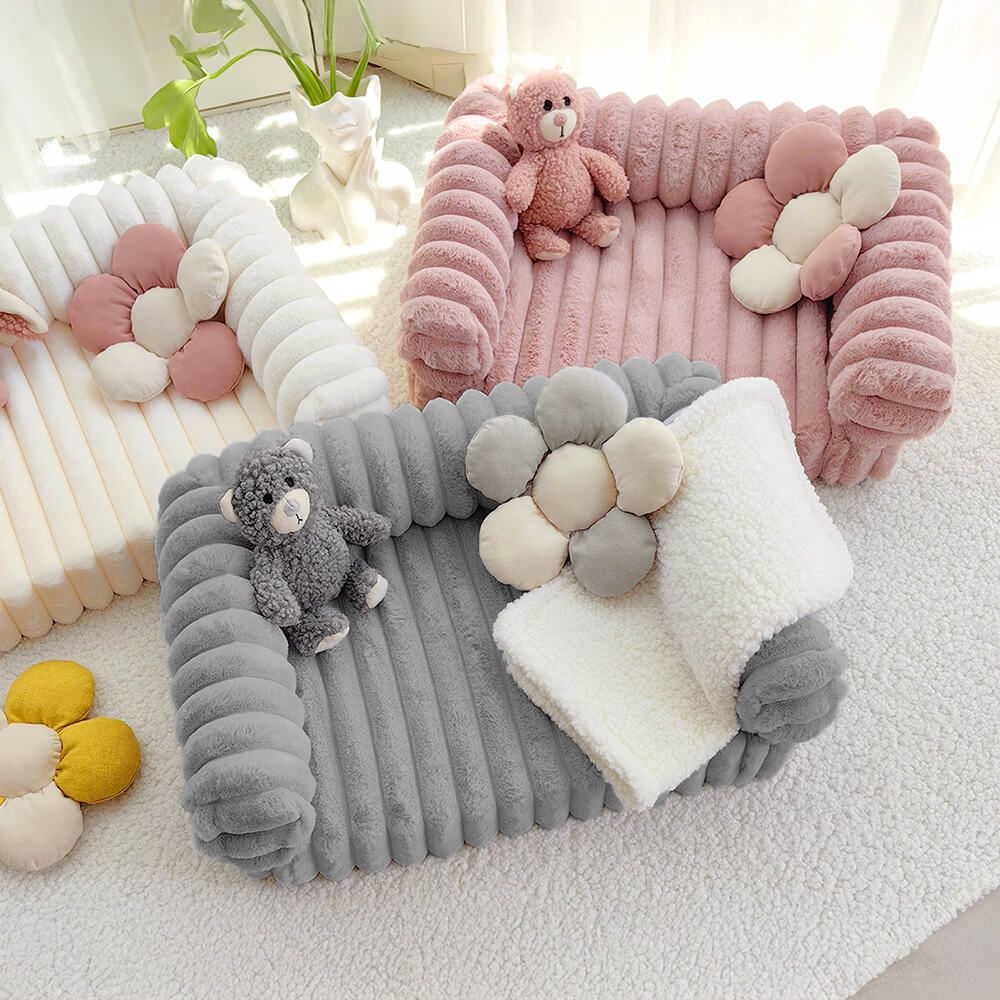 Cream Fluffy Comfort Orthopaedic Dog and Cat Sofa Bed - Image 15