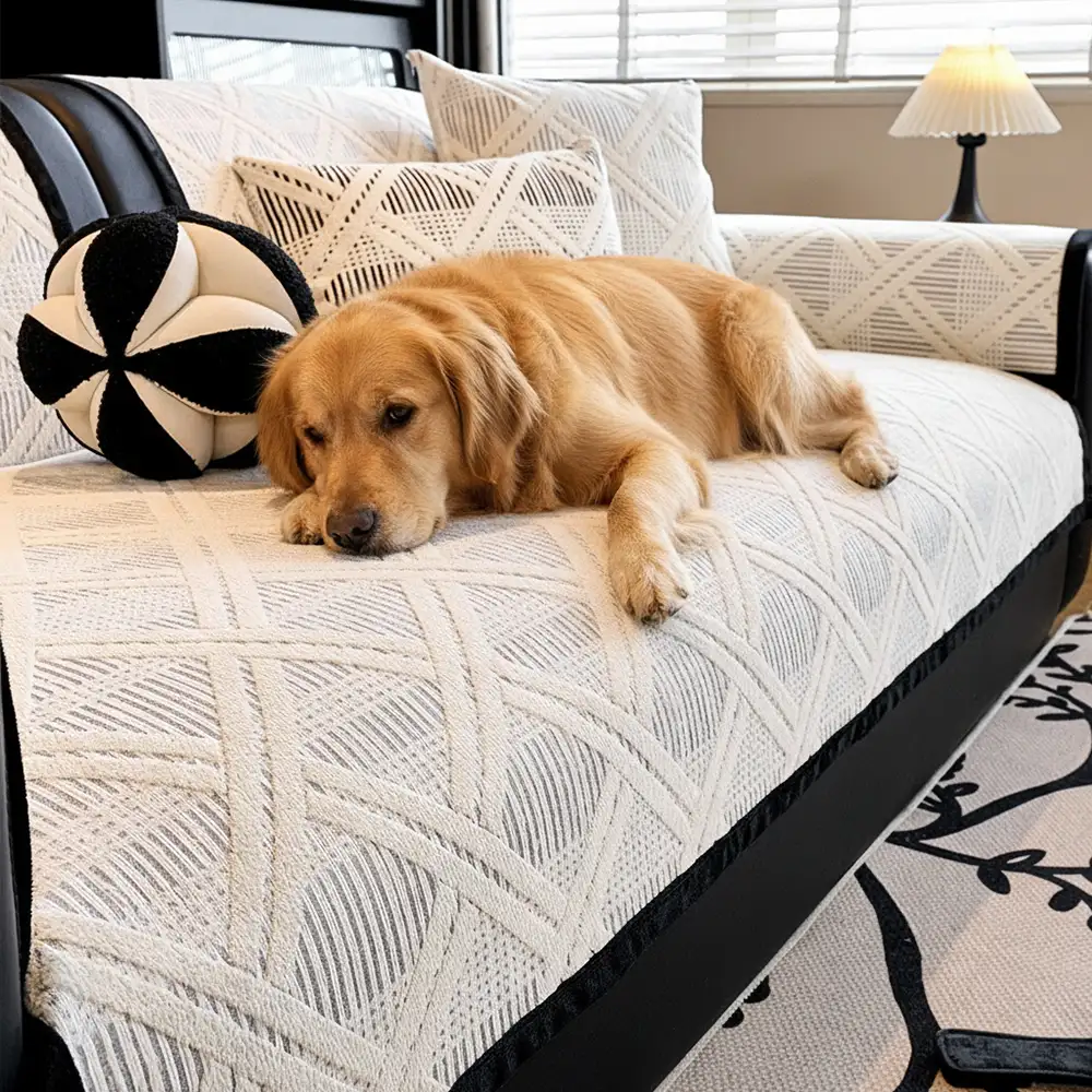 Creative Plaid Pattern Anti-Cat Scratch And Non-Slip Couch Cover - Suitable For All Seasons - Image 8