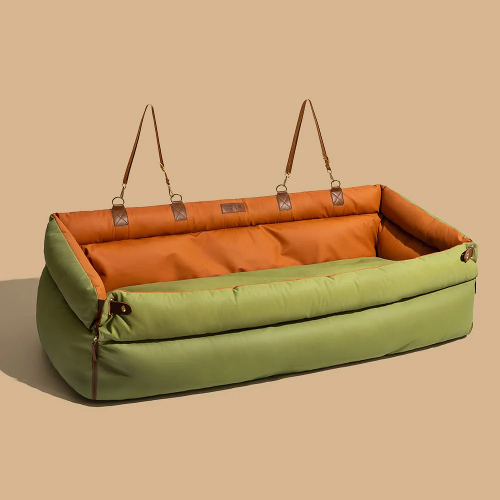 Deluxe Faux Leather Dog Car Seat Booster Bed - Urban Voyager - Image 14