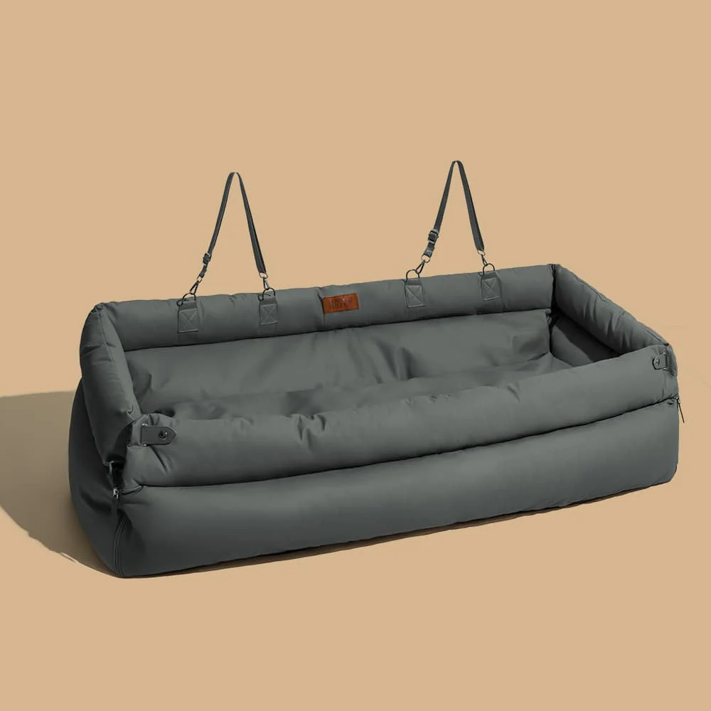 Deluxe Faux Leather Dog Car Seat Booster Bed - Urban Voyager - Image 16