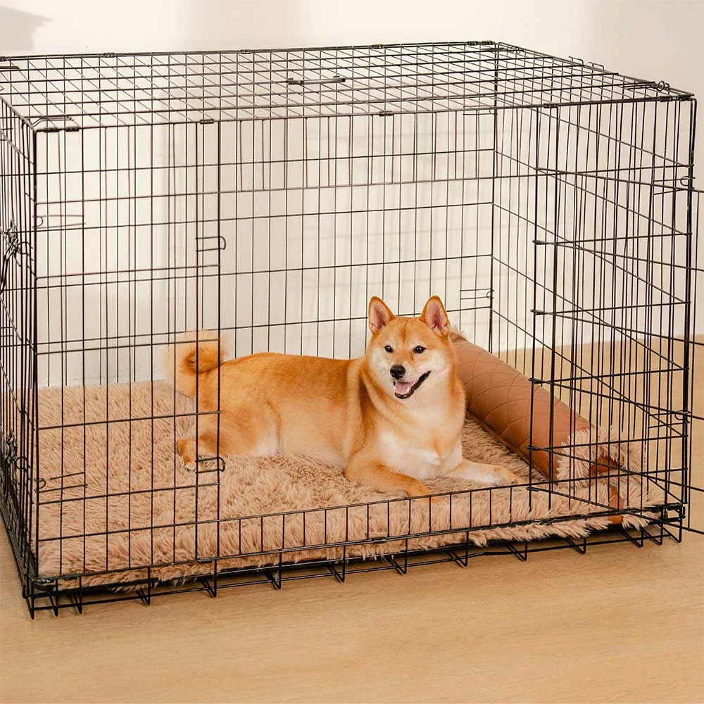 Dual-Sided Faux Leather＆Warm Plush Removable Sponge Dog Mat With Pillow - Image 8