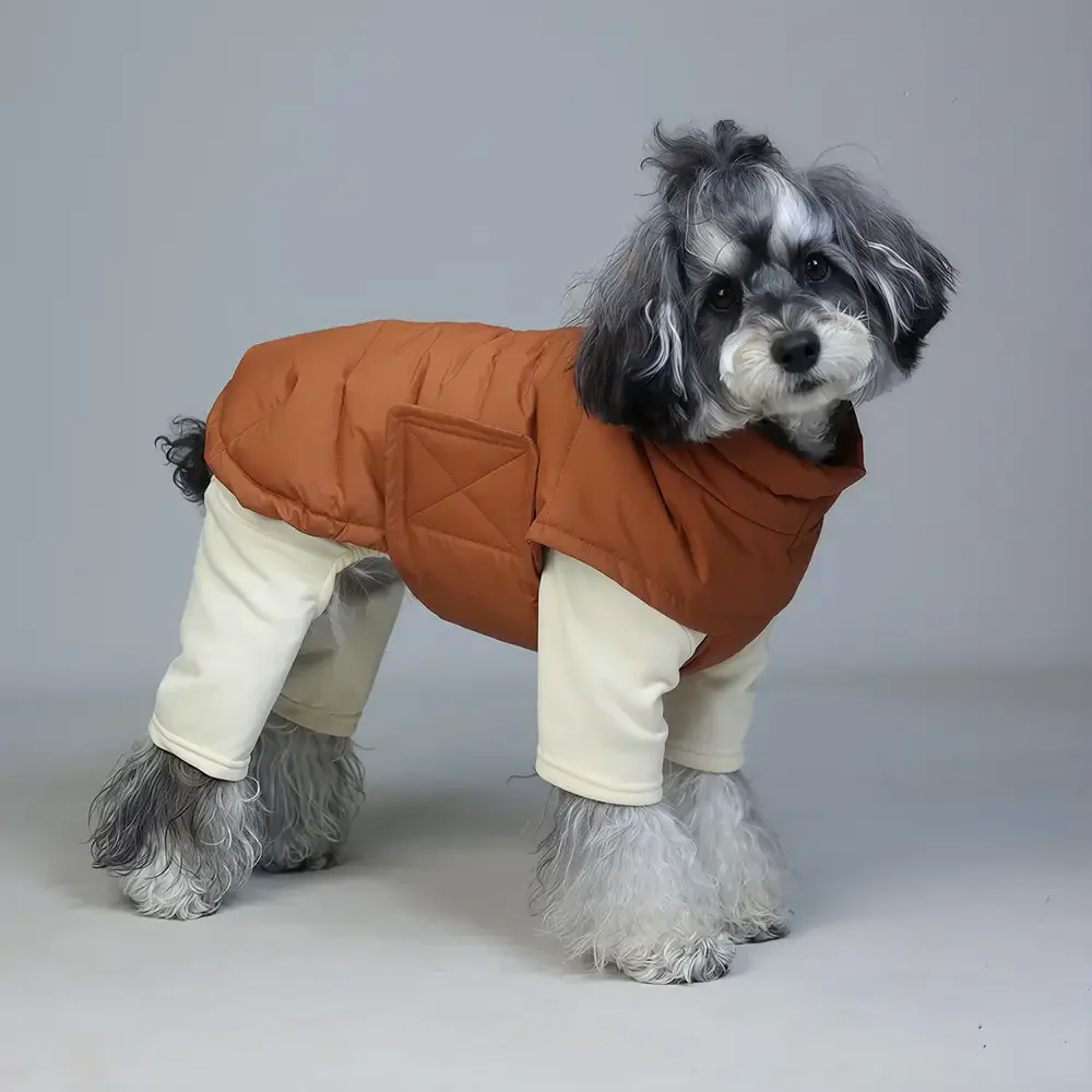 Duck Down Filled Winter Dog Vest Lightweight Warm Dog Coat with Leash Ring - Image 8