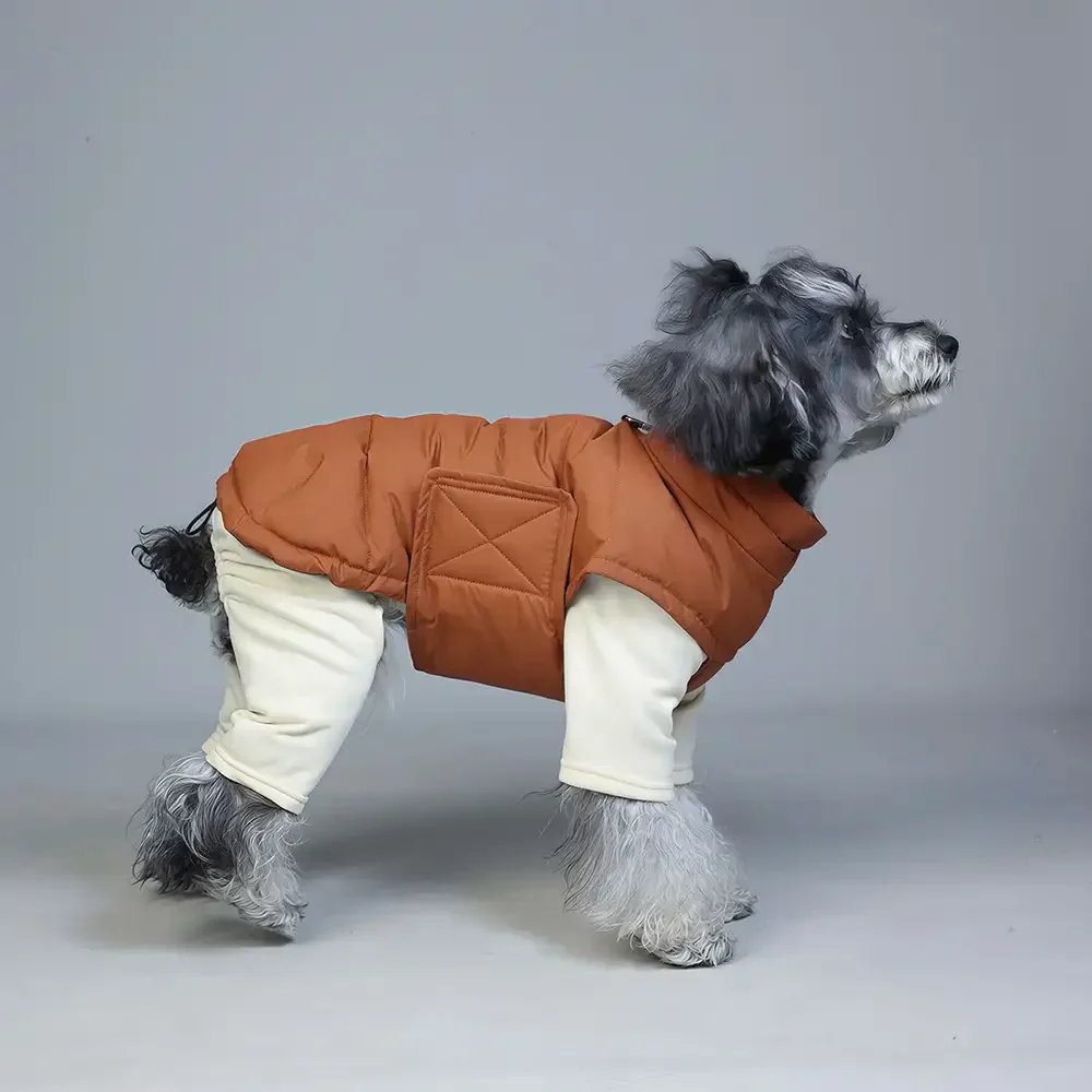 Duck Down Filled Winter Dog Vest Lightweight Warm Dog Coat with Leash Ring - Image 9