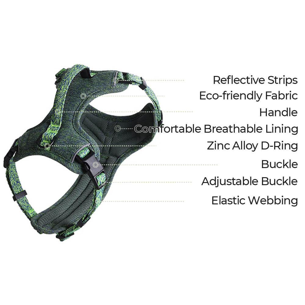 Eco-friendly Recycled Fabric No-Pull Dog Harness/Leash - Image 5