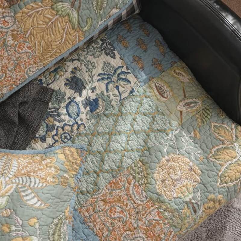 European Floral Cotton Couch Cover Sofa Protective Non-slip Cover - Image 3