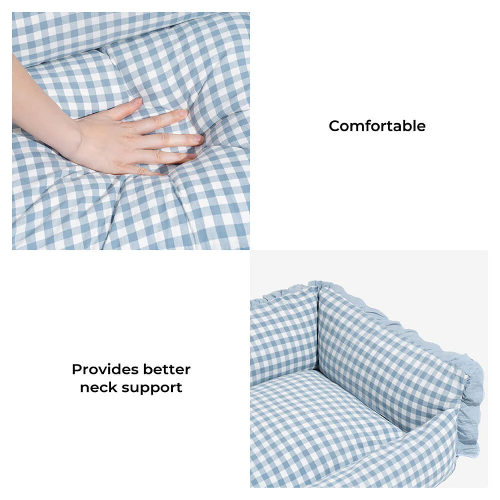 Fashion Ruffle Plaid Detachable Warm Dog & Cat Bed - Image 3