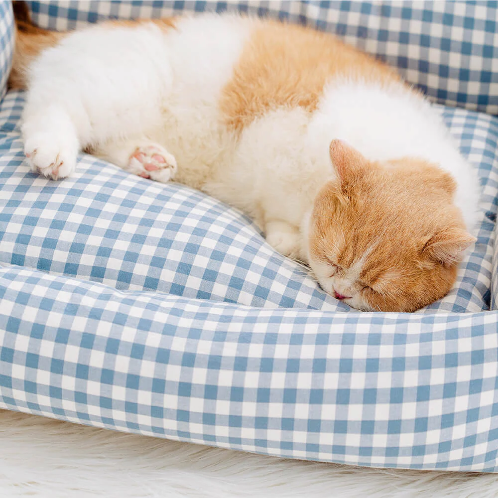 Fashion Ruffle Plaid Detachable Warm Dog & Cat Bed - Image 7