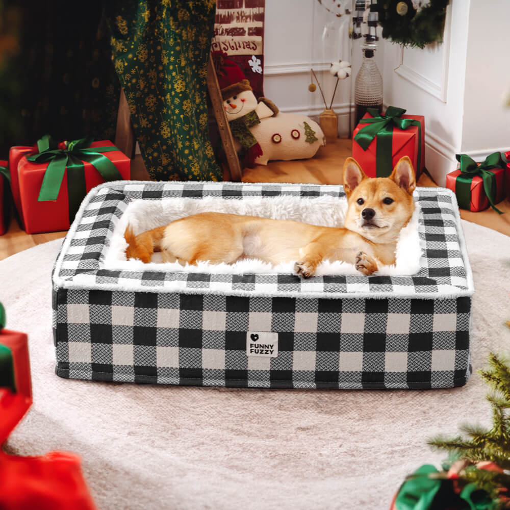 Festive Classic Tartan Cosy Dog Anti-Anxiety Calming Bed - Image 10