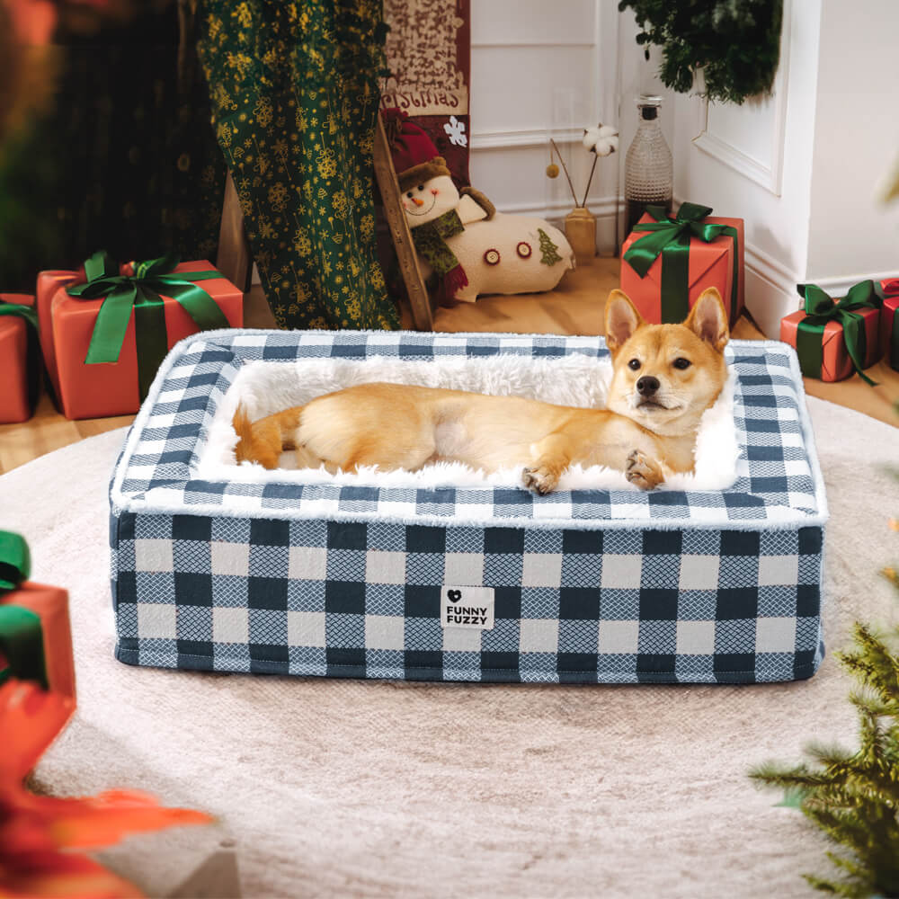 Festive Classic Tartan Cosy Dog Anti-Anxiety Calming Bed - Image 7