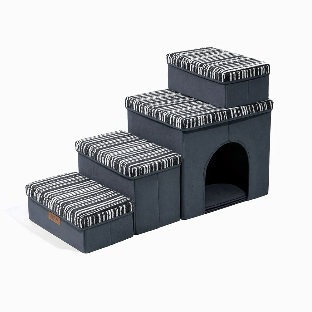 Foldable Dog Stairs with Storage and Condo - Funnyfuzzy SnugNest - Image 13