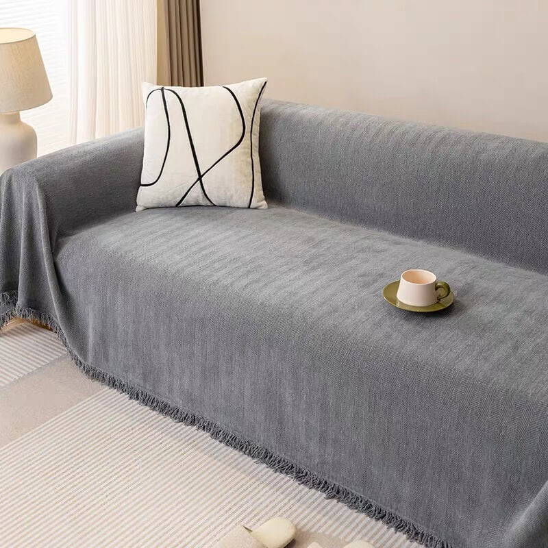 Full Coverage Herringbone Chenille Sofa Protection Wear-resistant Couch Cover - Image 4