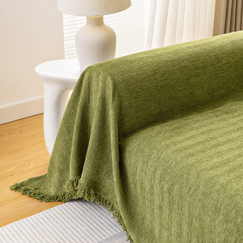 Full Coverage Herringbone Chenille Sofa Protection Wear-resistant Couch Cover - Image 6