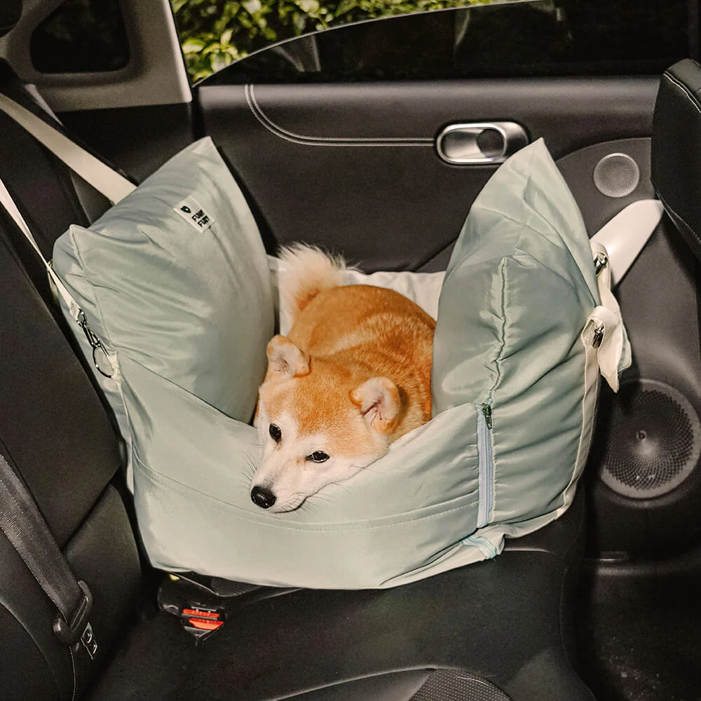 Full Leather Dog Pet Car Seat Bed - Fort - Image 19