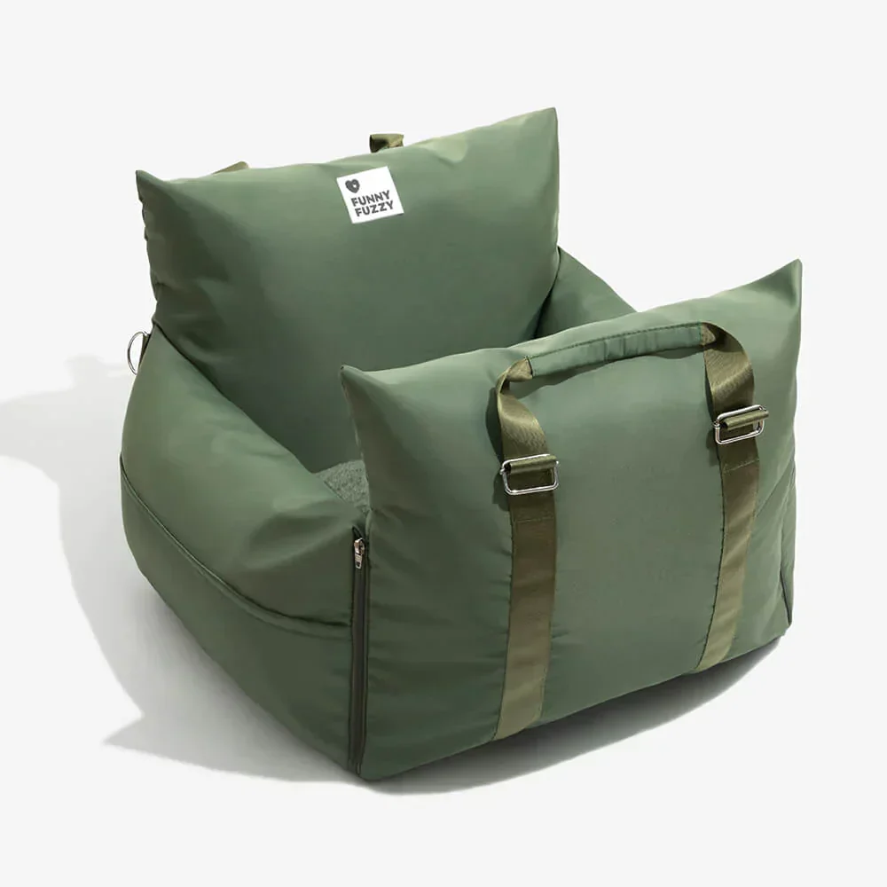Full Leather Dog Pet Car Seat Bed - Fort - Image 23